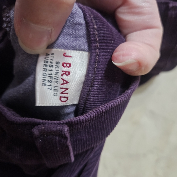 Purple velvet jeans size 26 JBrand - Picture 4 of 5